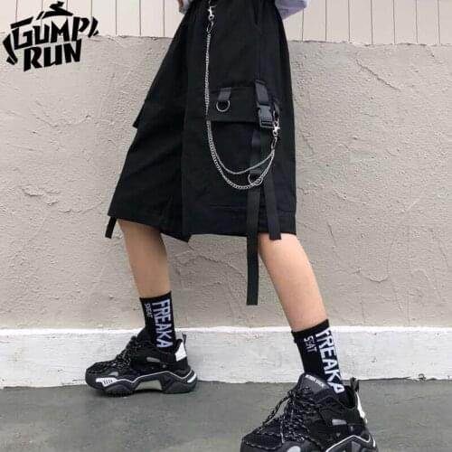 2021 Solid Mens Shorts Summer Mens Beach Shorts Ribbons Black Hip Hop Streetwear Casual Male Sportswear Shorts Homme Clothing