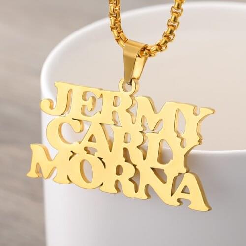 Custom Layer Name Necklaces & Pendant Letters Custom Name Charm For Men Women Hip Hop Jewelry Personal Birthday Gift