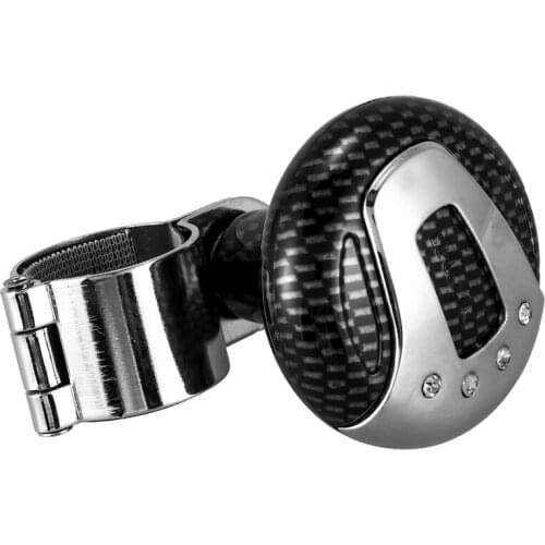 Carbon Fiber Pattern Car Help Round Hand Crank Steering Wheel Knob