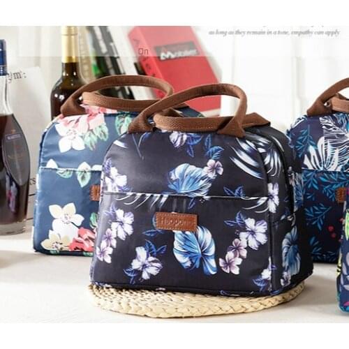 Aluminum Foil Portable Cooler Bag Stock Oxford Cloth Soft Handle Ladies Lunch Bags Large Capacity Thermal Food Bento Handbag