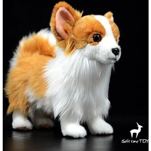 Lovely Pomeranian Plush Stuffed Animals Doll Real Life Standing Dog Model Nice Toys Girlfriend Birthday Gifts