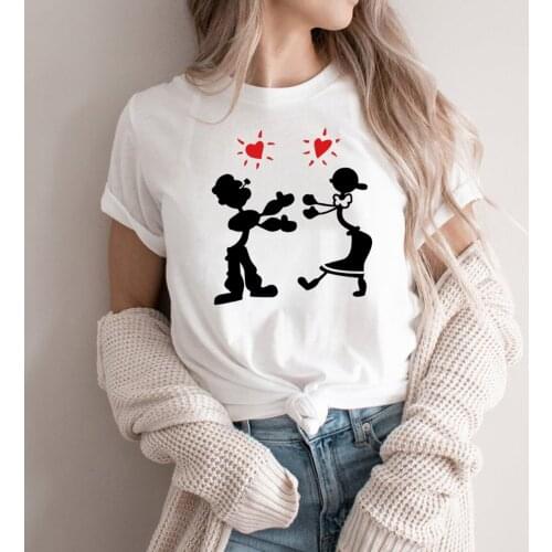 Rachel Green Shirt Popeye and Olive Oyl Classic T-Shirt Friends Shirts Friends Tv Show Tshirts Streetwear Women Top Graphic Tees