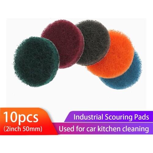 Scrub Pad 10Pcs 2 Inch Flocking Industrial Scouring Pads Heavy Duty 240/400/800/1000 Nylon Polishing Pad for Kitchen Cleaning