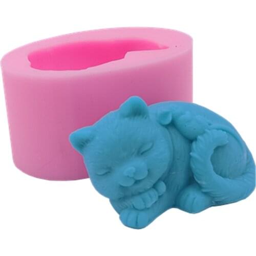 Great-Mold 3D Cat Silicone Soap Mold Mould Food Grade Silicone Molds for Soap Chocolate Cake Making