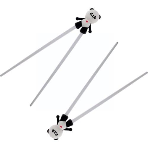 White Panda Style Children Training Chopsticks Kitchen chopsticks Toy Dolls Child Accessories Furniture training Y5E8