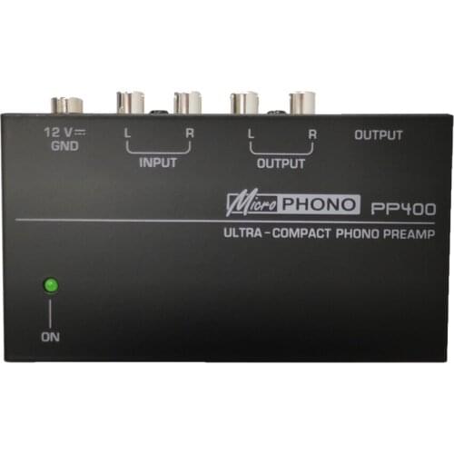 PP400 Ultra-Compact Phono Preamp Preamplifier with Rca 1/4 Inch Trs Interfaces Preamplificador Phono Preamp with Power Adapter