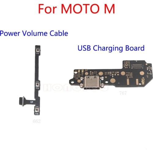 USB Charging Dock Board Charge Socket Jack Connector Power Volume Button Switch Flex Cable For Motorola MOTO M XT1662 XT1663