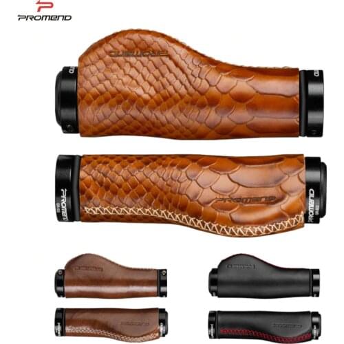 1 Pair Cattle Leather City Mountain Bike Scooter MTB Bicycle Handlebar Cover Handle Grips Cowhide Grip Non-Slip Aluminum Lock