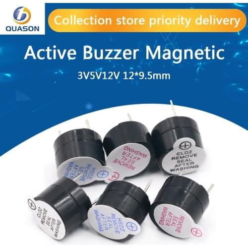 10pcs 5v Active Buzzer Magnetic Long Continous Beep Tone 12*9.5mm