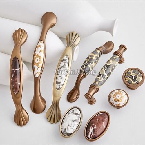 Top Designed 10PCS European Ceramic Kitchen Cabinet Door Handles Cupboard Wardrobe Drawer Wine Cabinet Pulls Handles and Knobs