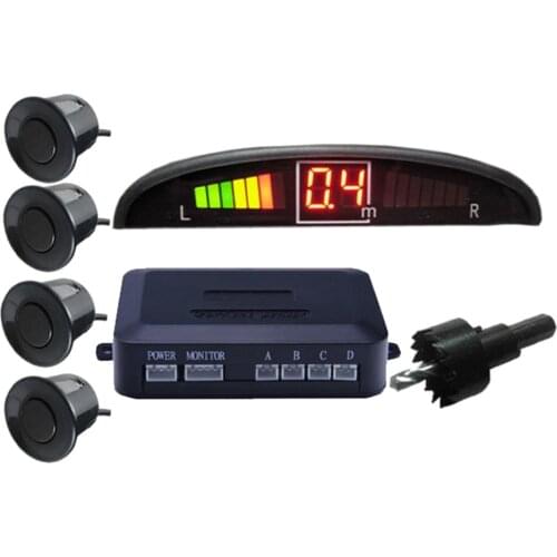 12V Car Auto Parktronic LED Parking Sensor with 4 Sensors Reverse Backup Car Parking Radar Monitor Detector System Display