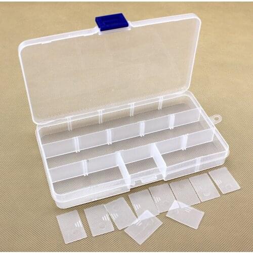 15 Grids Plastic Storage Box Transparent Organizer Jewelry Box Bead Earrings Necklace Case Container Jewelry Organizer joyero