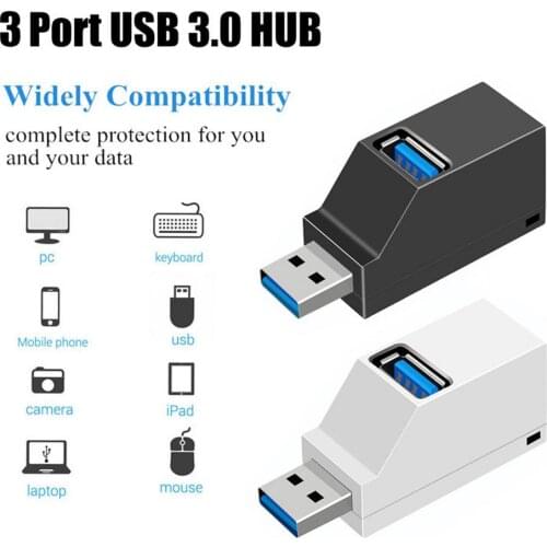 3-Port Splitter For Computer USB 3.0 Extension Hub Non-power Mini Portable Fast Transmission 3.0 In-line USB HUB Extension Hub