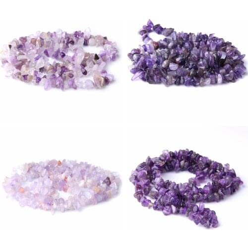 Natural Amethysts Chips Beads Purple Quartz Gravel Gemstones Beads For Jewelry Making Beadwork DIY Necklace Bracelet 16" 5-8mm