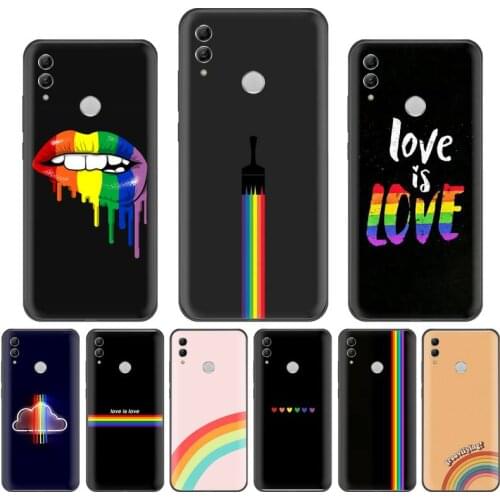 Rainbow love Gay color Black Cell Phone Case For Huawei P9 P10 P20 P30 Pro Lite smart Mate 10 Lite 20 Y5 Y6 Y7 2018 2019
