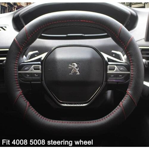 KKYSYELVA Cubierta del volante del coche para Peugeot 4008 5008 nueva 508 de rueda de Auto cubre interior Accesorios