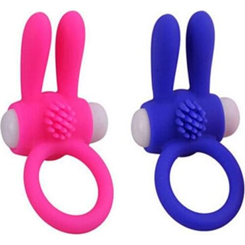 Elastic Delay Cock Ring Rabbit Vibrating Sex Products Vibrator Delay Premature Ejaculation Massager Lock Fine Sex Toys For Men