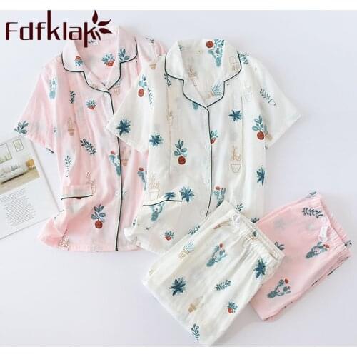 Fdfklak Cotton Maternity Pajamas For Women Summer Short Sleeve Print Pregnant Pijama Nursing Pajama Pregnancy Nightwear