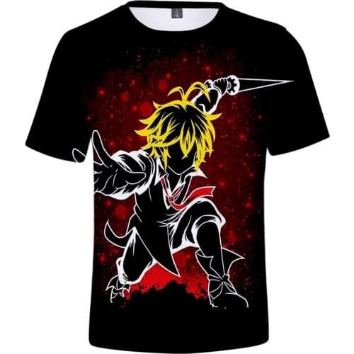 New Listing 3D The Seven Deadly Sins T shirt men women Fashion Hip Hop Comic boys girls Casual Summer 3D t-shirt Tops