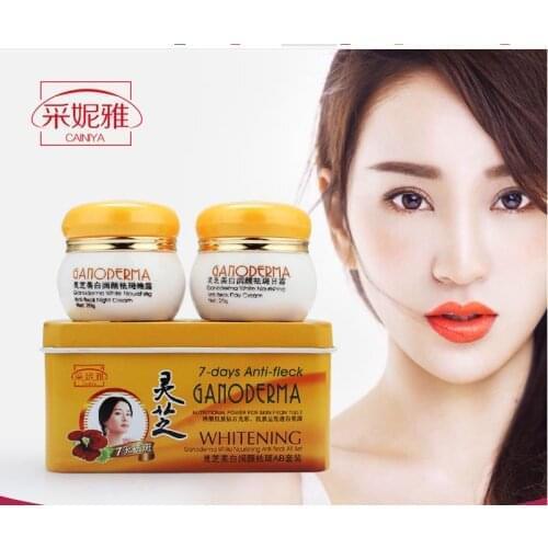 GANODERMA WHITENINGOR BLACK SKIN REMOVE MELANIN YELLOW FRECKLE SPOTS CHLOASMA ANTI AGING FACE CARE CREAM DESPECKLE AB SET