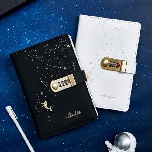 Cosmic planet code book with lock diary retro notebook college student notepad creative boys code book journal notebook
