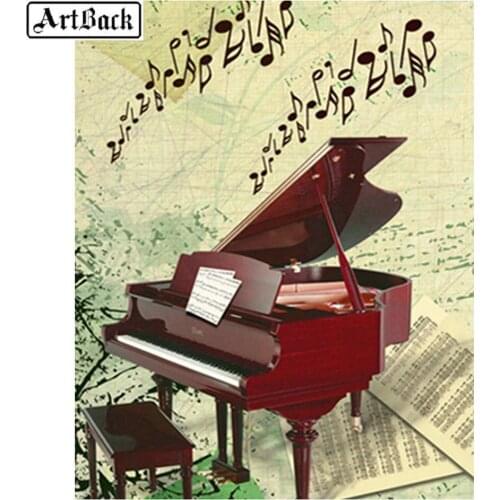 Full square diamond painting music picture piano sheet music diy 5d diamond mosaic handmade crafts stickers