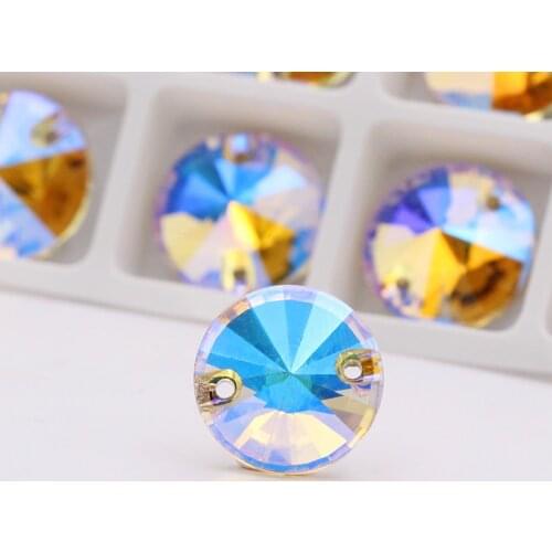 Paradise top Color K9 Round Crystal Flatback Sew-on Rhinestones Strass Glass for Diy Craft Christmas/Clothing Garment Decoration