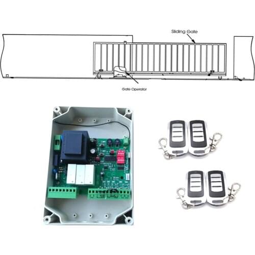 2 Channel 433.92Mhz 220V AC Professional Sliding Door Controller Receiver Rolling code Remote control for gate opener
