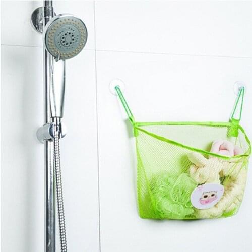 Child Bath Toy Storage Bag Organiser Net Suction Baskets Kids Bathroom Mesh Bag