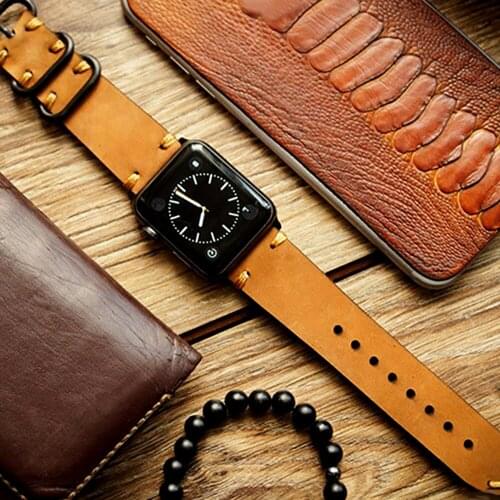 Genuine Leather Watch Bands For Apple Watch 6 Band For iwatch Series SE/5/4/3/2/1 Watchband Sport Bracelet 42mm 44mm Zulu Straps