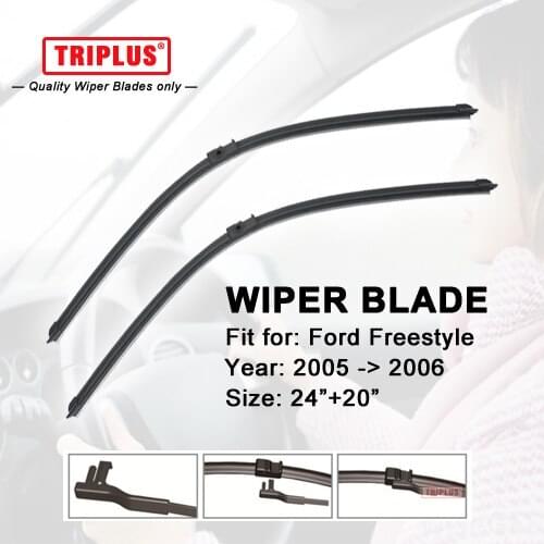 Wiper Blade for Ford Freestyle (2005-2006) 1 set 24"+20",Flat Aero Windscreen Wiper,Boneless Windshield Soft Frameless Blades