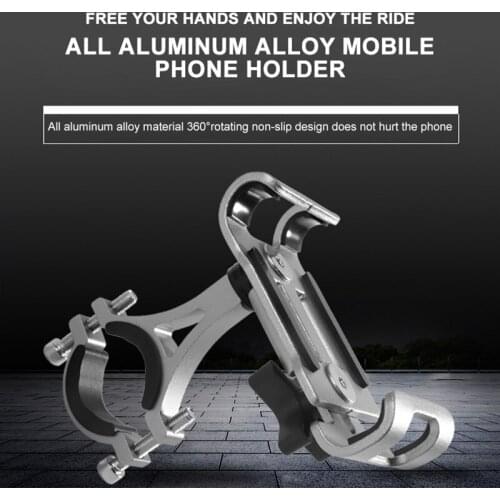 Universal Aluminum Alloy Bike Bicycle Phone Holder Racks Motorcycle Handlebar Mount Non-slip Moblie Cell Phone Clip For Bike