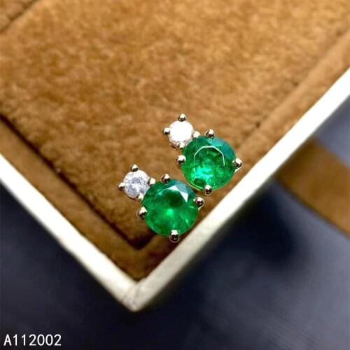KJJEAXCMY fine jewelry natural Emerald 925 sterling silver women earrings new Ear Studs support test luxury fashion