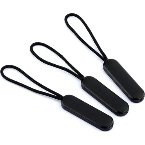 10Pcs/50Pcs/100Pcs High Quality Black Zipper Pull Cord Zipper Rope Pull Puller End Fit Rope Tag Fixer Zip Cord for Garment Bags