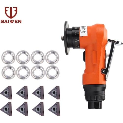 10PCS Blades & 10PCS Bearings for Pneumatic Chamfering Machine Portable Metal Trimming Tools 45 Degree