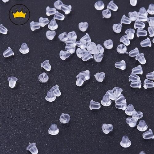 200pcs/Lot 4mm Silicone Plastic Earring Clasp Transparent Ear Nut Plugging Earrings DIY Jewelry Findings Accessories Materials