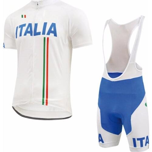 2020 Italy cycling jersey sets short-sleeve Polyester and Lycra cycling clothing white bicycle clothing