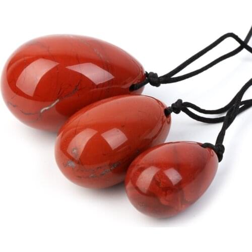3pcs Natural Red Jasper Yoni Egg Kegel Exercise Massager for Women Health Care hot sale
