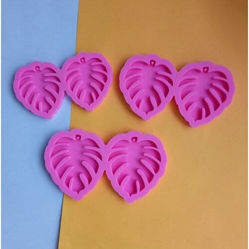 3 Pcs Leaves Earrings Epoxy Resin Mold Ear Studs Necklace Jewelry Silicone Mould