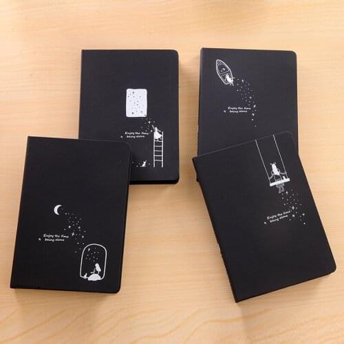 96 Sheets 32k Starry Black Blank Graffiti Interest Notepad Culture Office School Creative Stationery Painting Writing Notebook