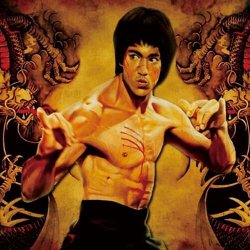 New 5D DIY Full Square /Round Diamond Painting Chinese Kung Fu Bruce Lee 3D Embroidery Cross Stitch Mosaic Home Decor Art YC40