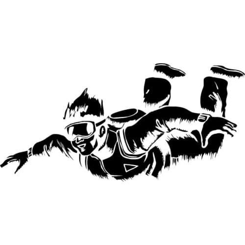 Personality Car Sticker Skydiving Parachuting Motorcycle Cover Scratches Waterproof Car Body PVC 18cm X 9cm