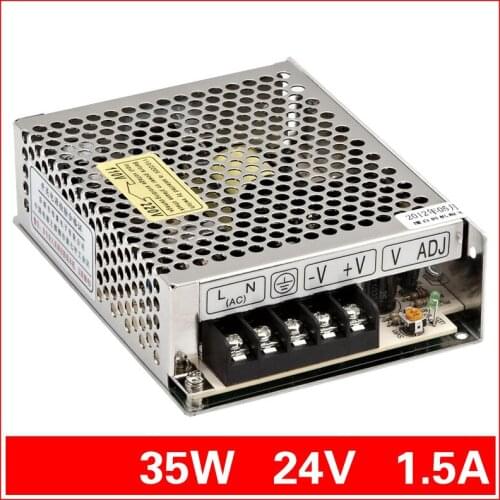Free shipping (S-35-24) IP20 Constant voltage AC to DC power supply 35W dc regulated power supply 24v