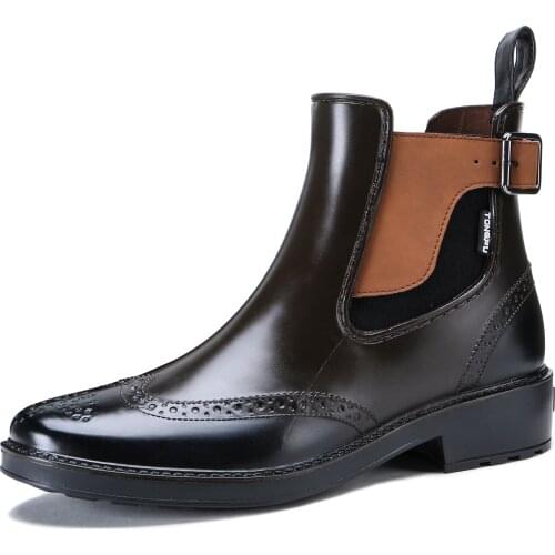 27-890 TONGPU Original Design Womens Chelsea Ankle Rain Boots with Side Details