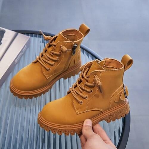 Childrens Boots Autumn and Winter 2021 New Boys' Martin Boots Soft Face Soft Bottom Girls' Short Boots