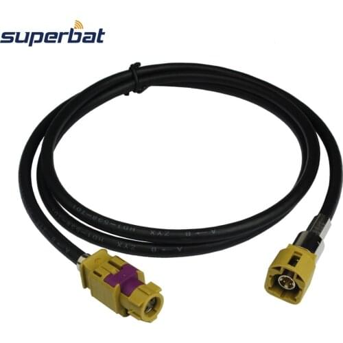 Superbat Fakra K Coding HSD Cable Assembly Straight Jack to Straight Plug Dacar 535 4pole 120cm Car Radio Antenna
