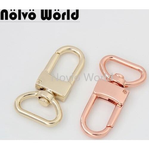 10-50pcs 4 colors 19mm Polished Rose gold Luggage tag hook swivel clasp hooks,repair luxury bag shoulder strap carabiners