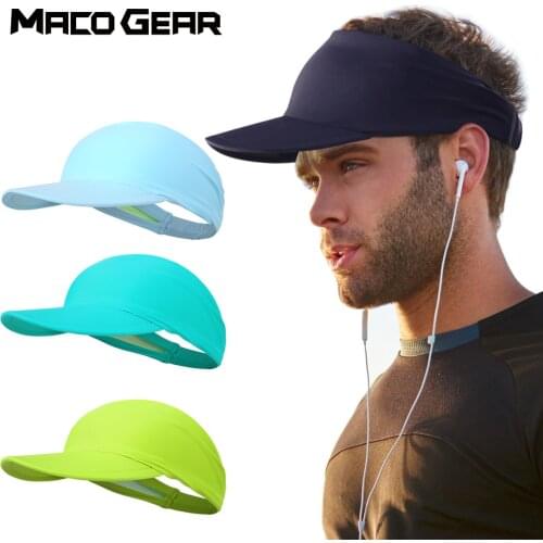 Men Women Sun Visor Hat Running Cycling Hats Soft Brim Tennis Golf Cap Sport Headscarf Fitness Beach Baseball Bicycle Cap Summer