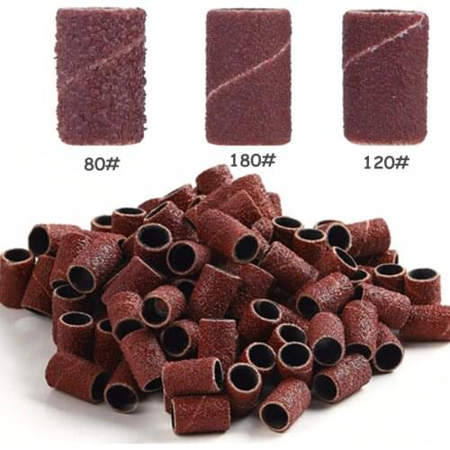 Red Sanding Bands For Nail Drill 80''/120''/150”/180" /240” 100pcs Nail Drill Machine Bits File Gel Polish Nails Professional