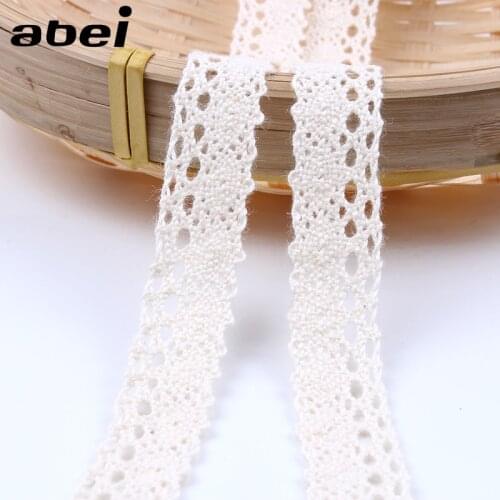 10yards/lot 100% Cotton Lace trims Natural Beige cotton Ribbon Garment Sewing Accessories Diy Apparel Material Edge Wrap tape